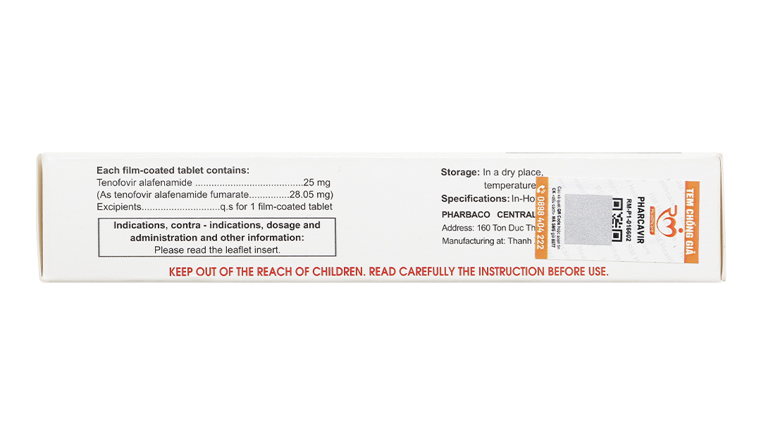 Pharcavir 25mg trị viêm gan siêu vi B mạn tính