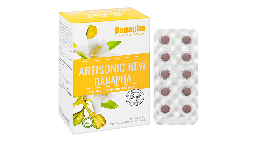 Artisonic New Danapha hỗ trợ trị viêm gan, vàng da, dị ứng