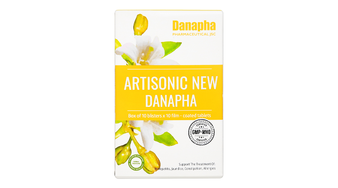 Artisonic New Danapha hỗ trợ trị viêm gan, vàng da, dị ứng