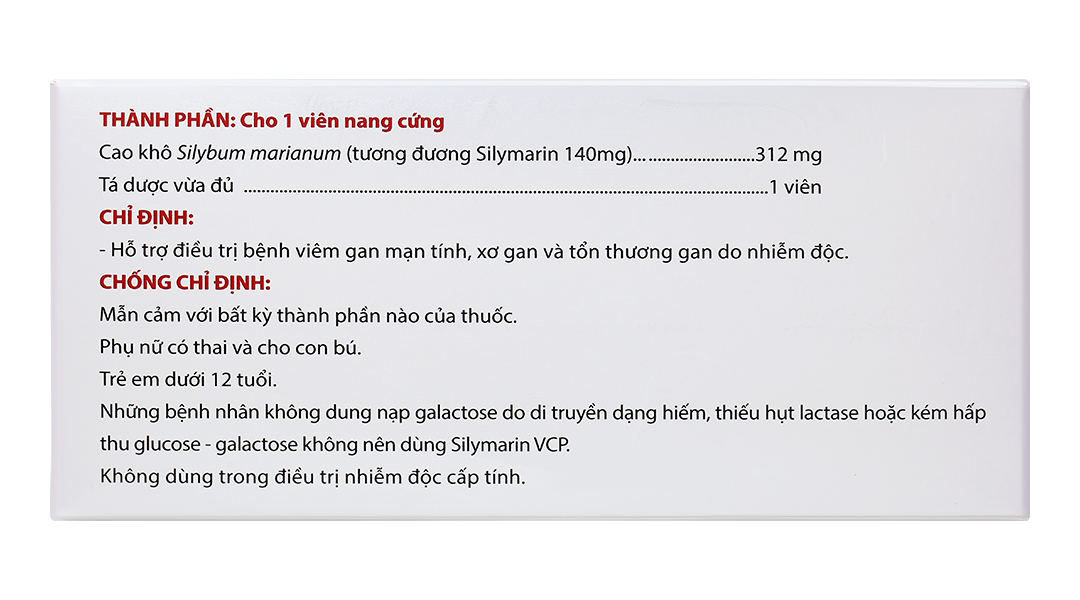 Silymarin VCP 140mg hỗ trợ điều trị bệnh viêm gan mạn tính, xơ gan