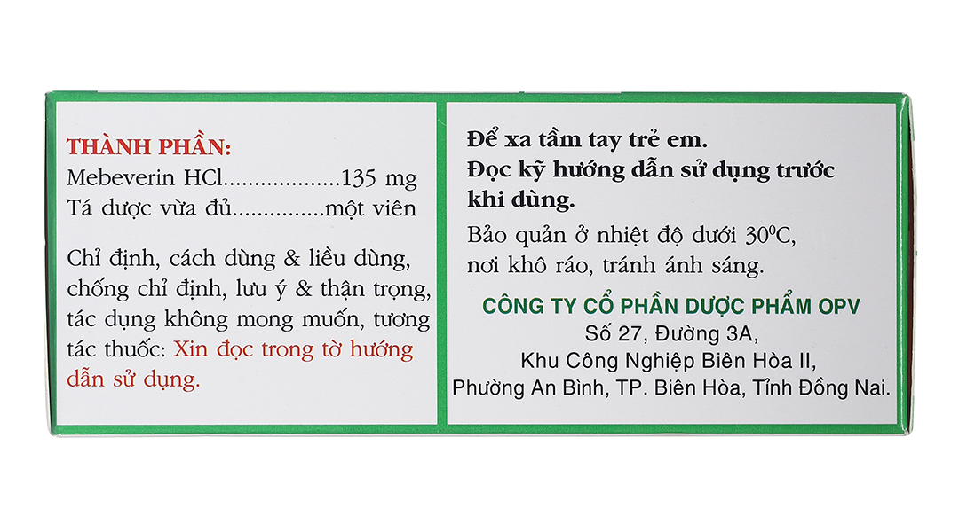 OpeVerin 135mg trị hội chứng ruột kích thích