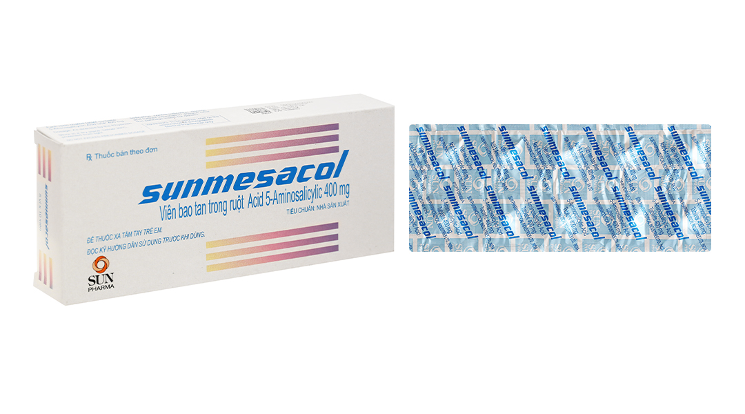 Sunmesacol 400mg trị viêm loét đại tràng