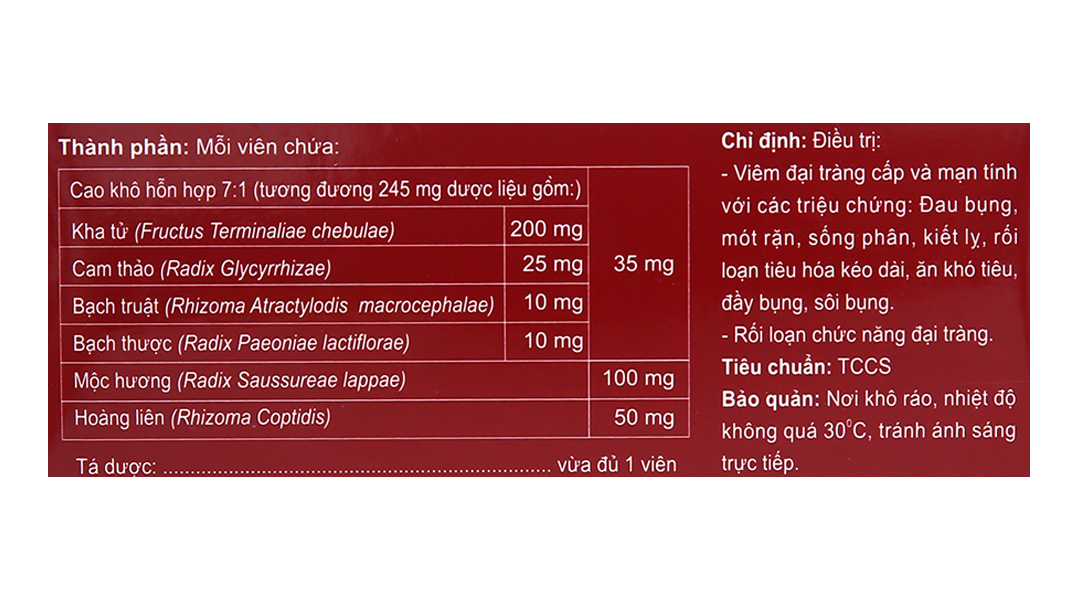 Đại Tràng- HD trị viêm đại tràng cấp và mạn tính