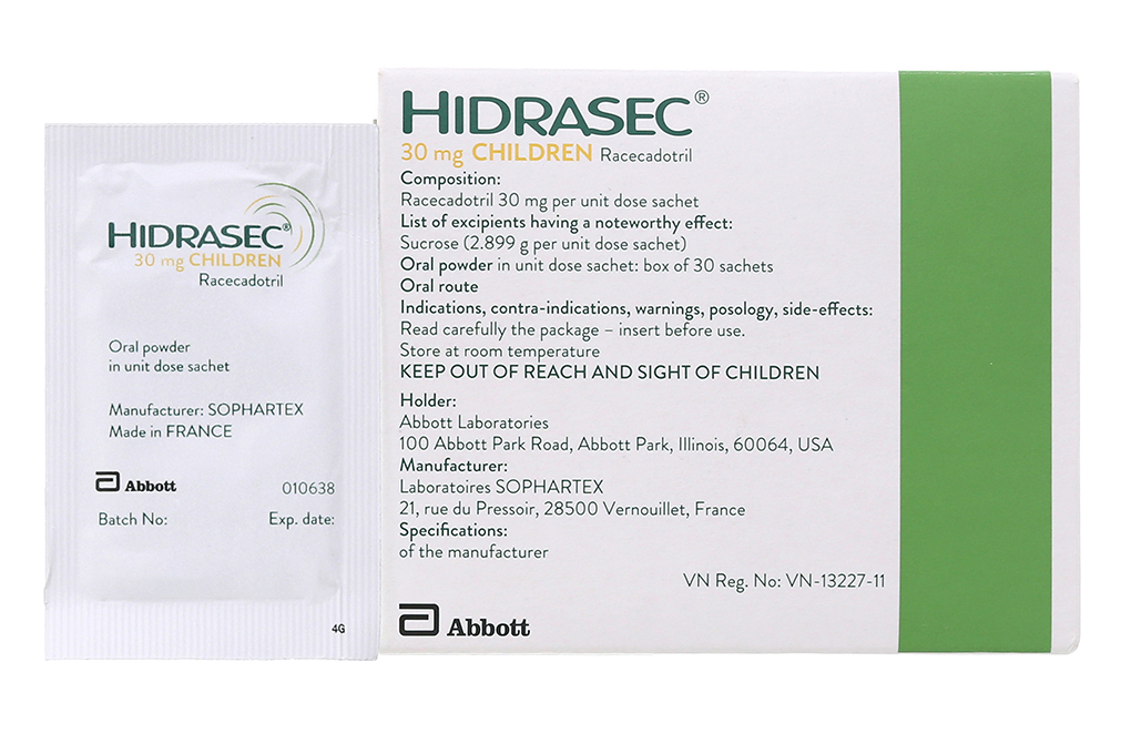 Thuốc bột Hidrasec Children 30mg trị triệu chứng tiêu chảy cho trẻ em