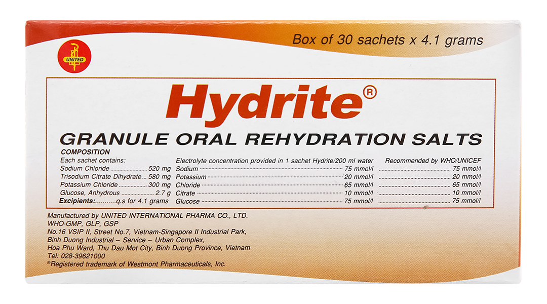 Bột pha dung dịch uống Hydrite bù nước và điện giải