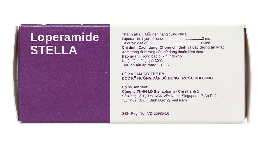 Loperamide Stella 2mg trị tiêu chảy