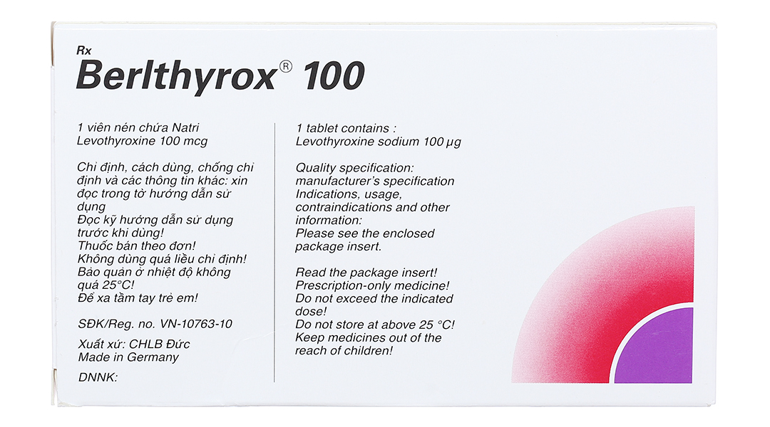 Berlthyrox 100 điều trị bệnh lý tuyến giáp