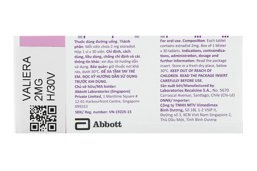 Valiera 2mg trị chứng rối loạn vận mạch