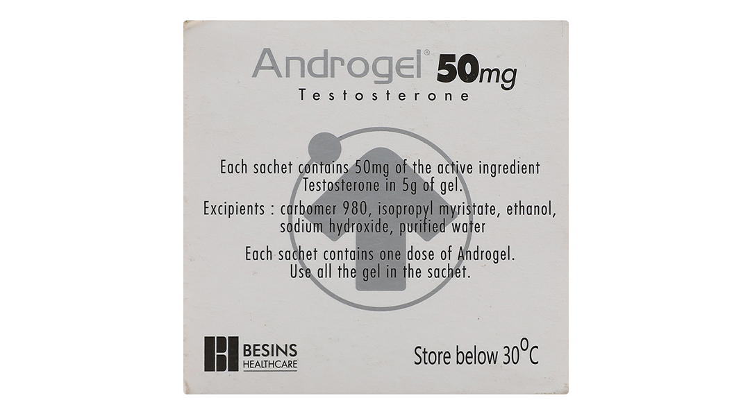 Gel bôi Androgel 50mg bổ sung testosterone