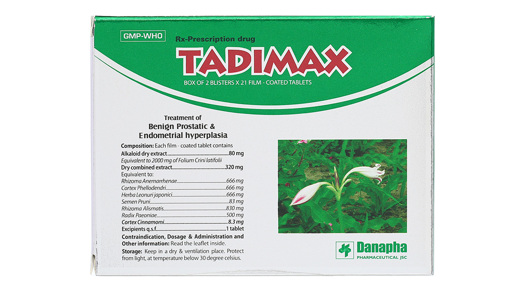 Tadimax điều trị phì đại tuyến tiền liệt, u xơ tử cung