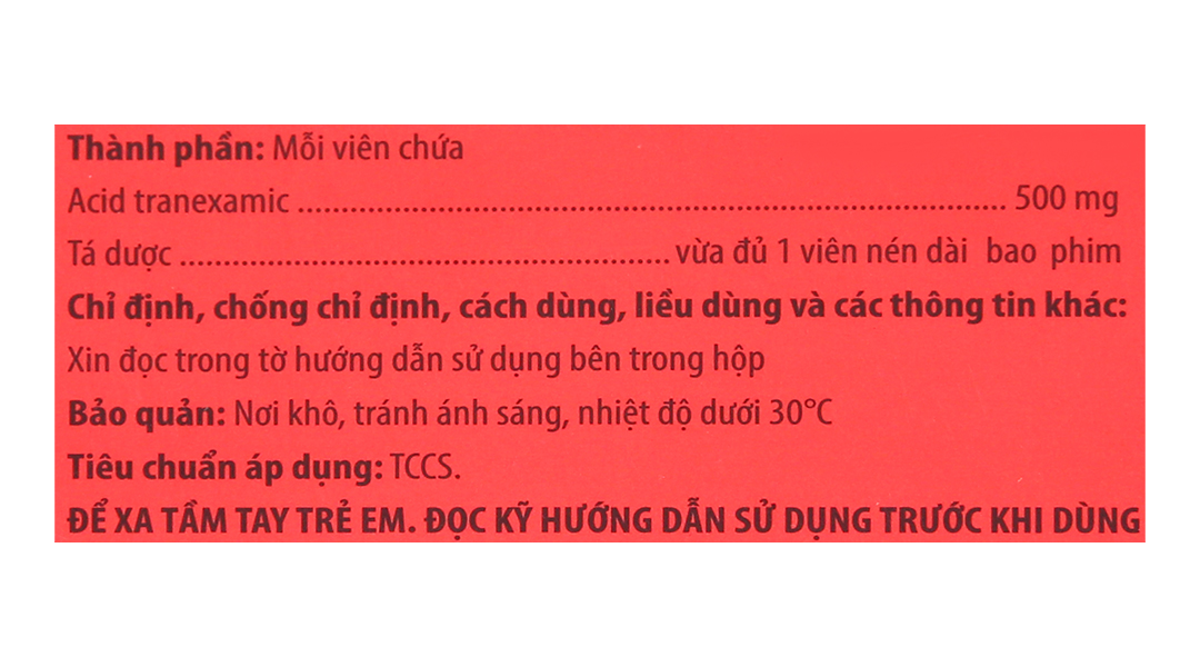Medisamin 500mg trị và phòng ngừa chảy máu