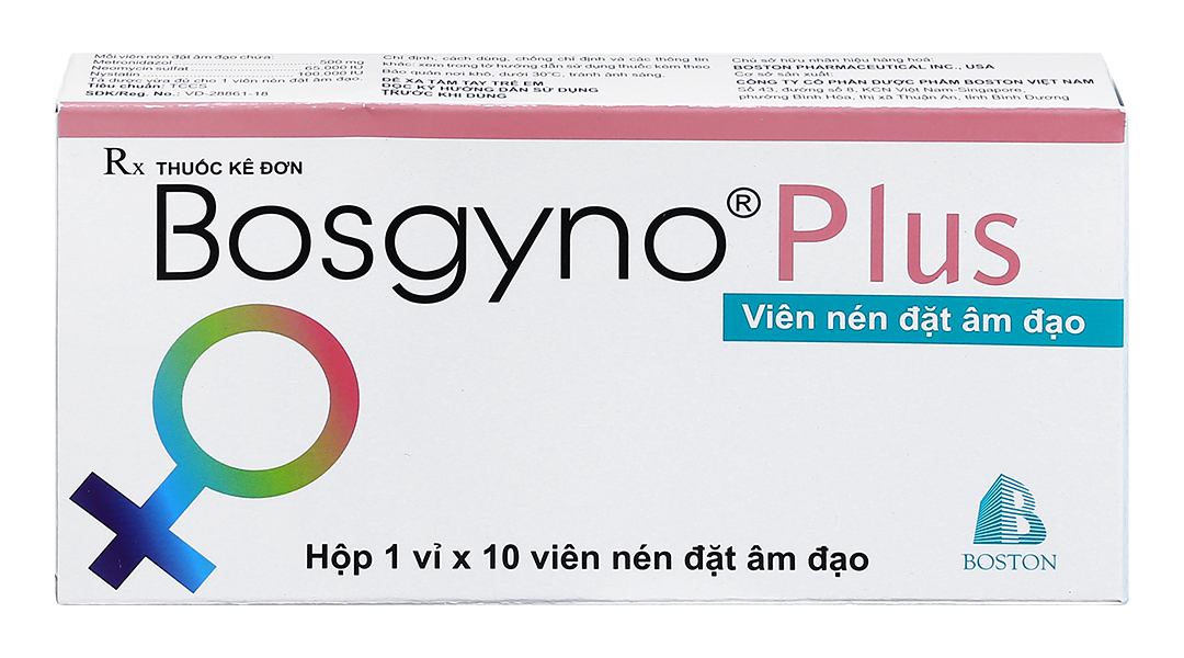 Viên đặt âm đạo Bosgyno Plus trị viêm âm đạo