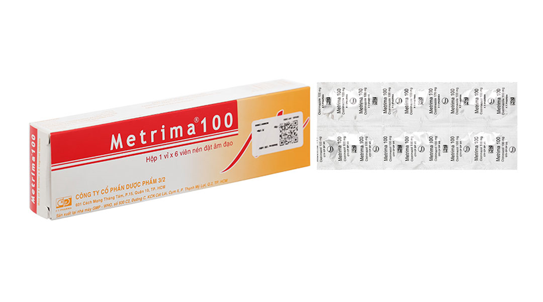 Viên đặt âm đạo Metrima 100 trị bệnh nấm Candida ở âm hộ, âm đạo