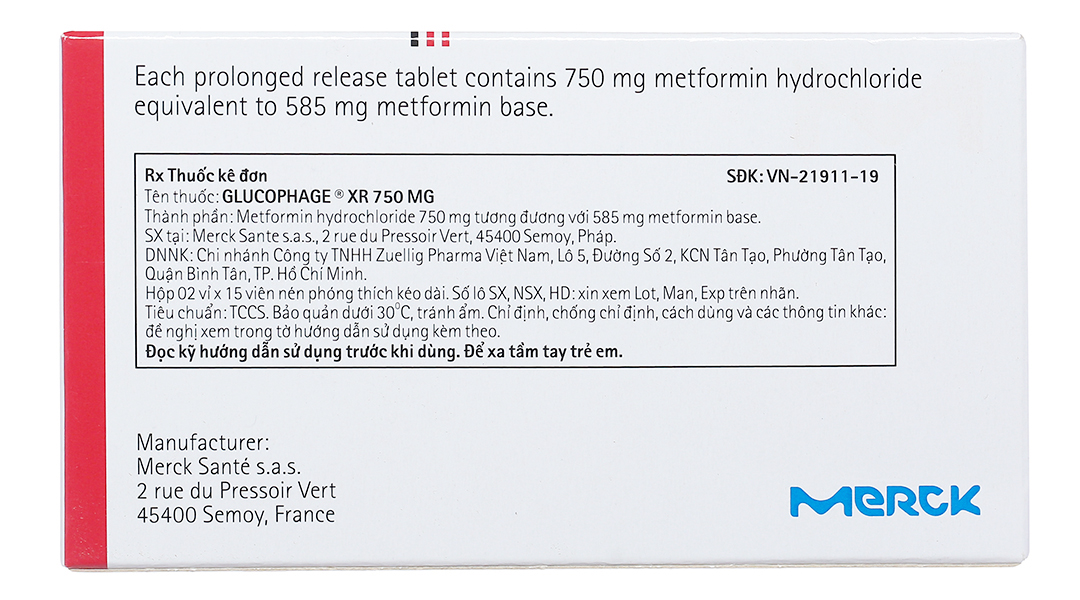 Glucophage XR 750mg trị đái tháo đường tuýp 2