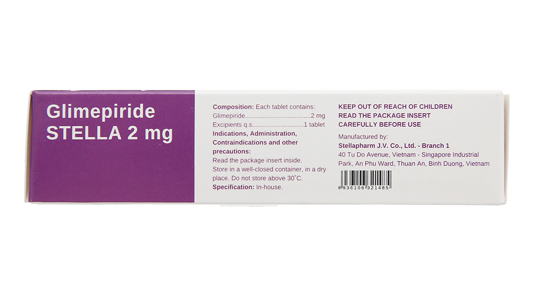 Glimepiride Stella 2mg trị đái tháo đường tuýp 2