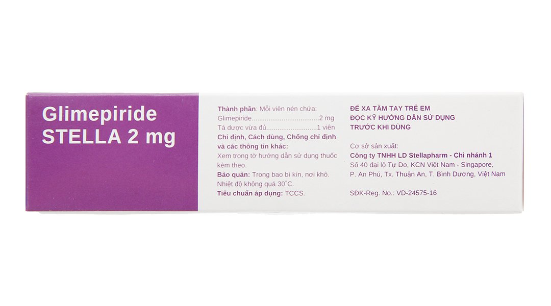 Glimepiride Stella 2mg trị đái tháo đường tuýp 2