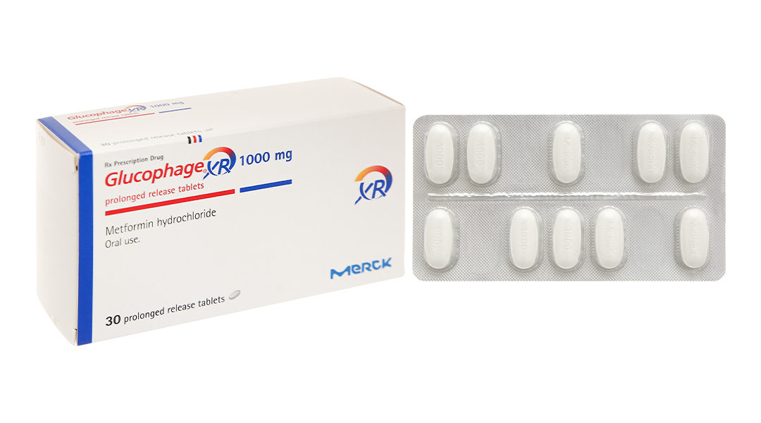 Glucophage XR 1000mg trị đái tháo đường tuýp 2
