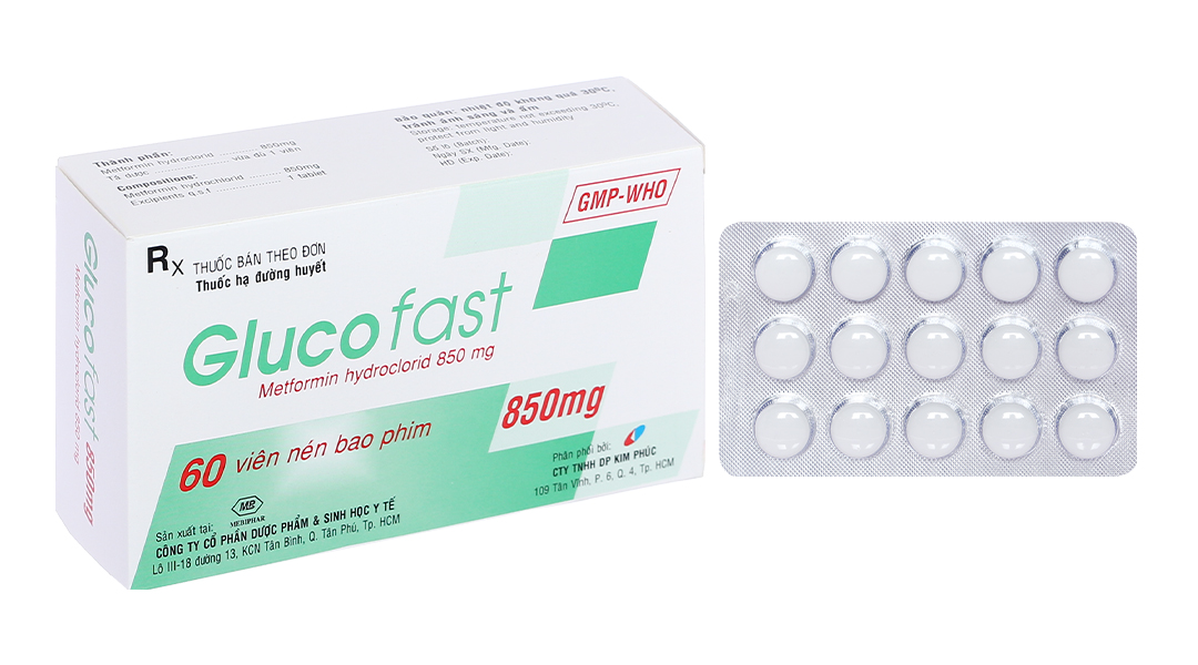 Glucofast 850mg trị đái tháo đường