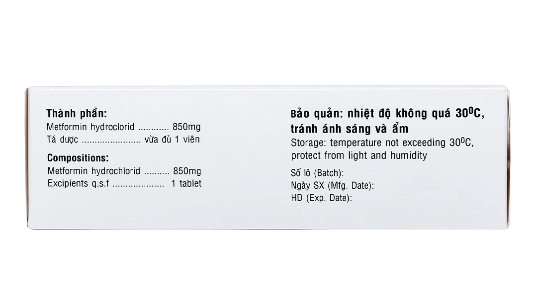 Glucofast 850mg trị đái tháo đường