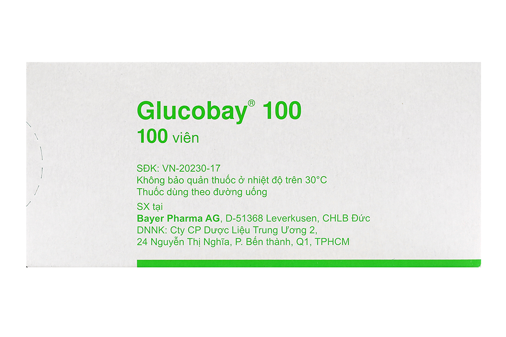 Glucobay 100 trị đái tháo đường