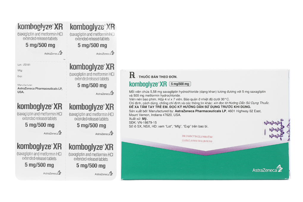 Komboglyze XR 5mg/500mg trị đái tháo đường