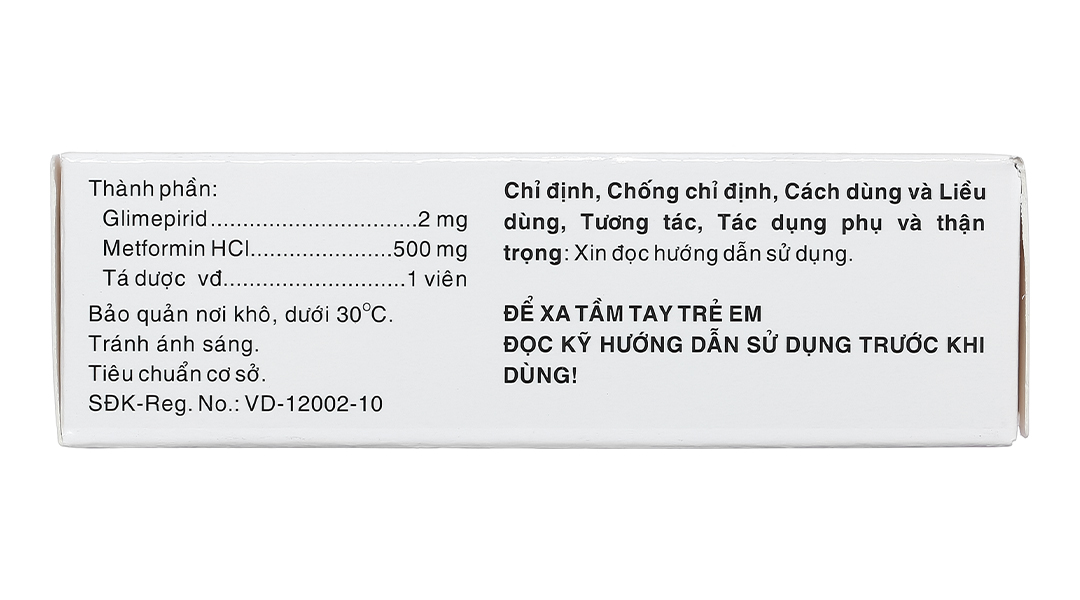 CoMiaryl 2mg/500mg trị đái tháo đường