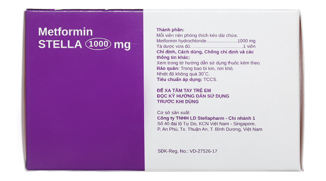 Metformin Stella 1000mg trị đái tháo đường tuýp 2