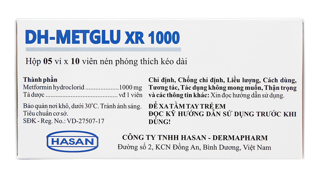 DH-Metglu XR 1000 trị đái tháo đường tuýp 2