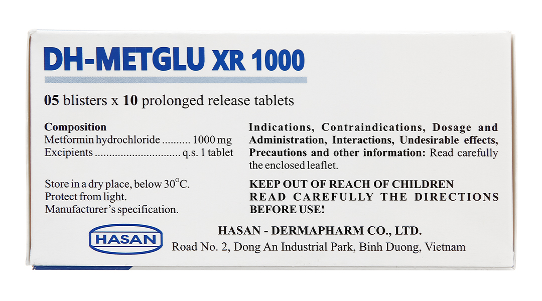 DH-Metglu XR 1000 trị đái tháo đường tuýp 2