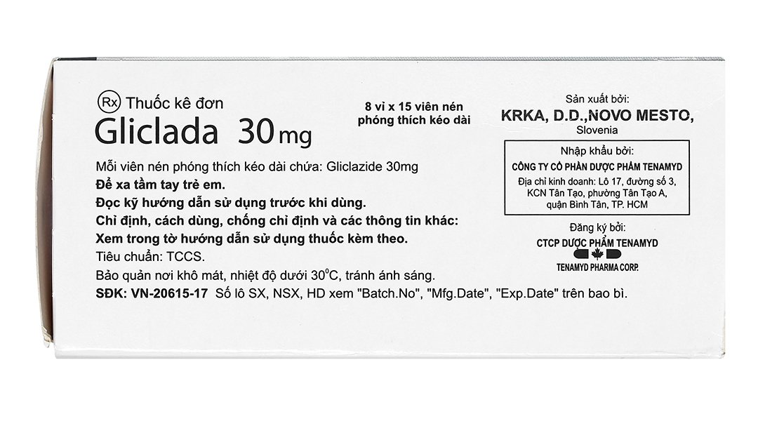 Gliclada 30mg trị đái tháo đường tuýp 2 không phụ thuộc insulin