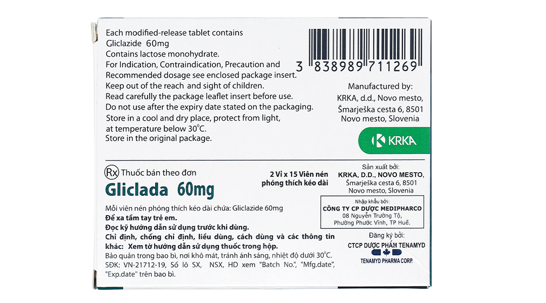 Gliclada 60mg trị đái tháo đường