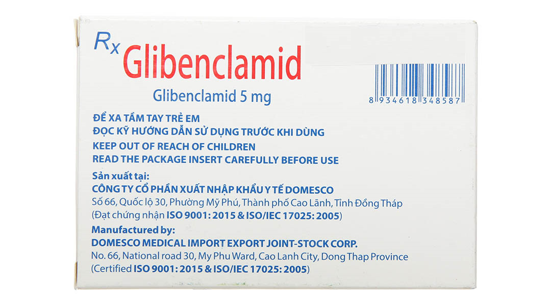 Glibenclamid Domesco 5mg trị đái tháo đường