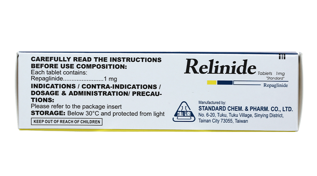 Relinide 1mg trị đái tháo đường tuýp 2