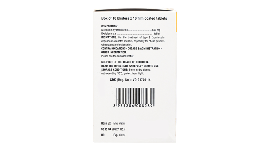 Glumeform 500 trị đái tháo đường tuýp 2