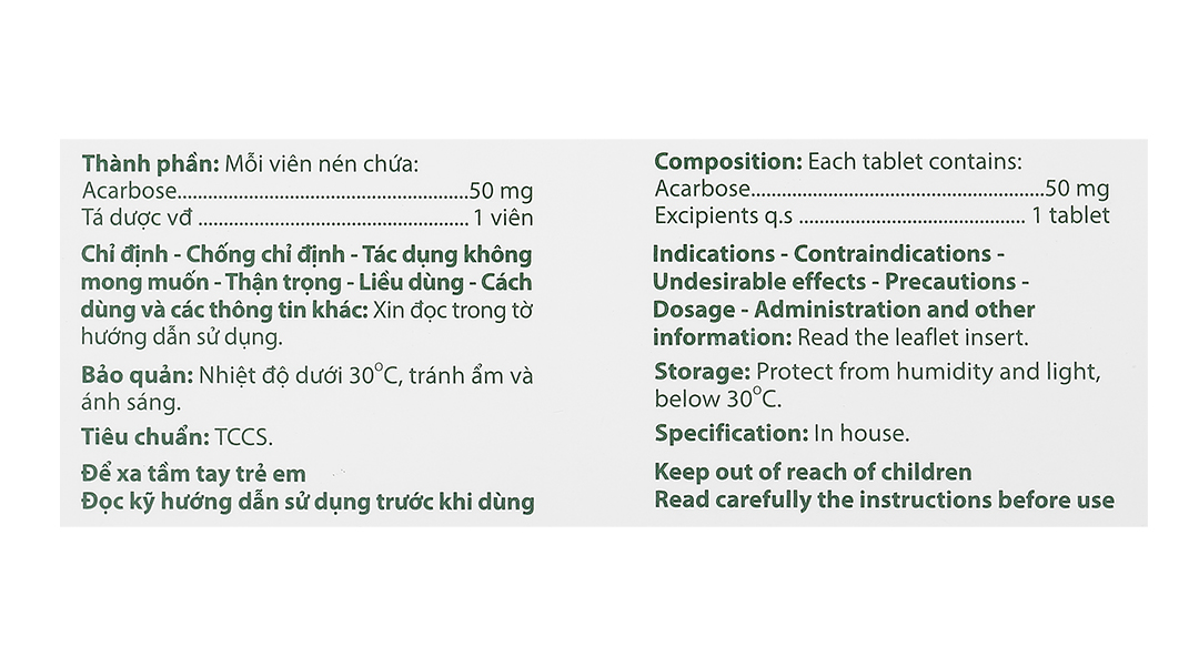 Arbosnew 50 trị đái tháo đường tuýp 2