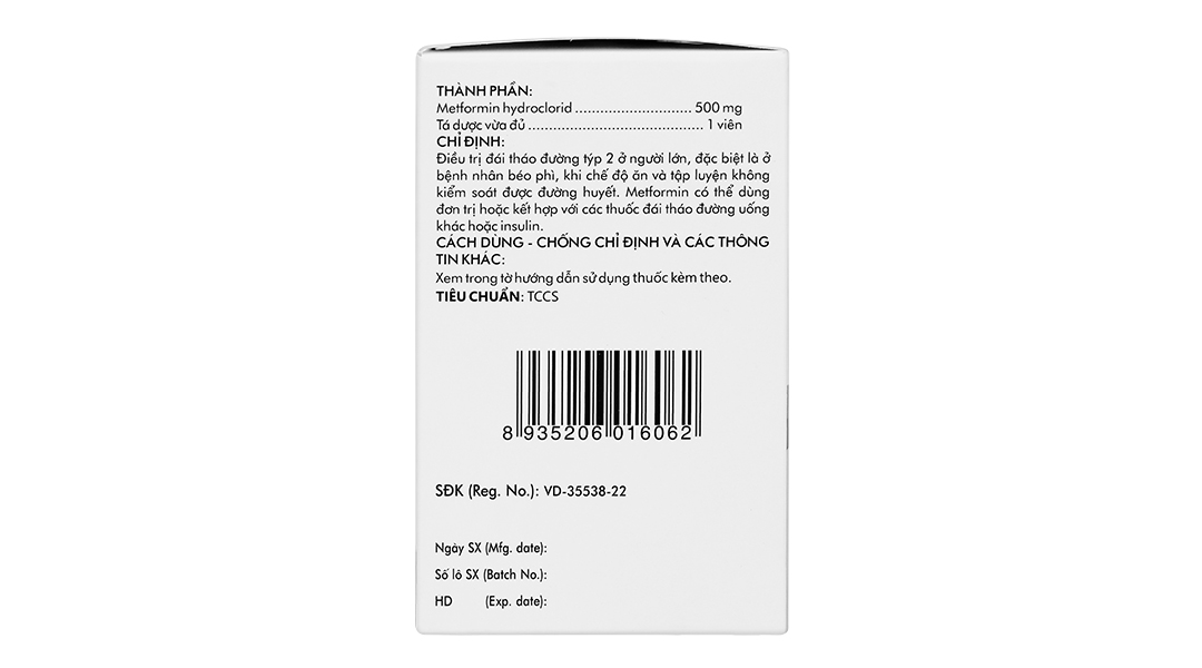 Glumeform 500 XR trị đái tháo đường
