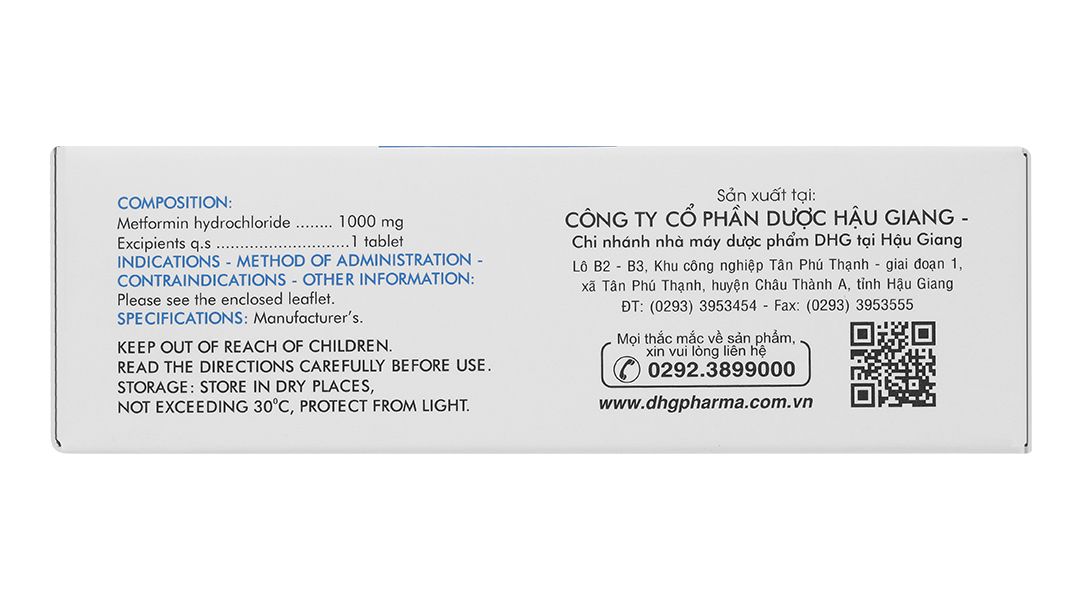 Glumeform 1000 XR trị đái tháo đường