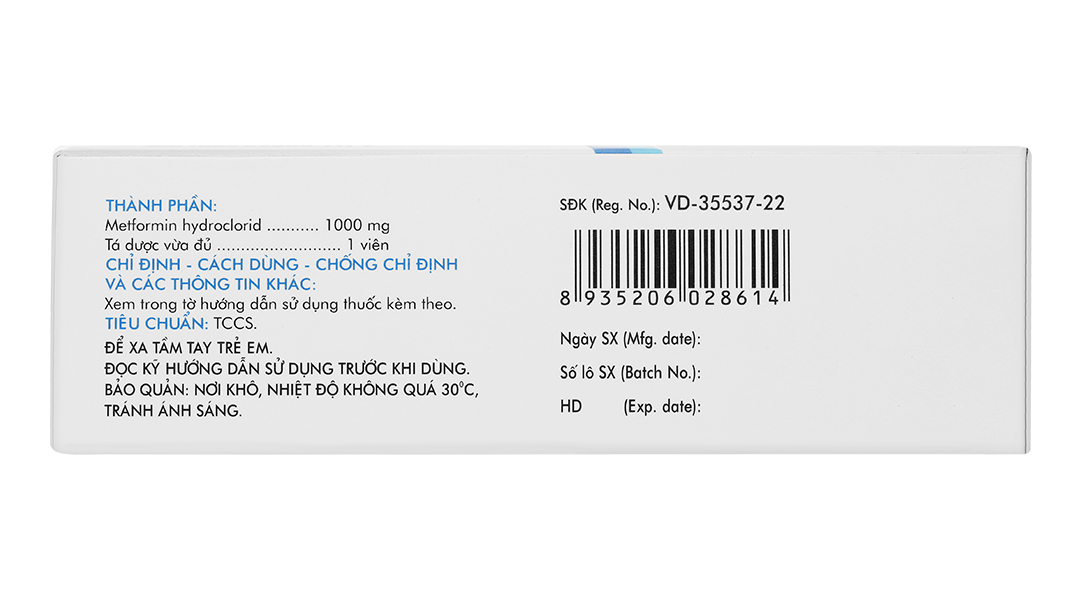 Glumeform 1000 XR trị đái tháo đường
