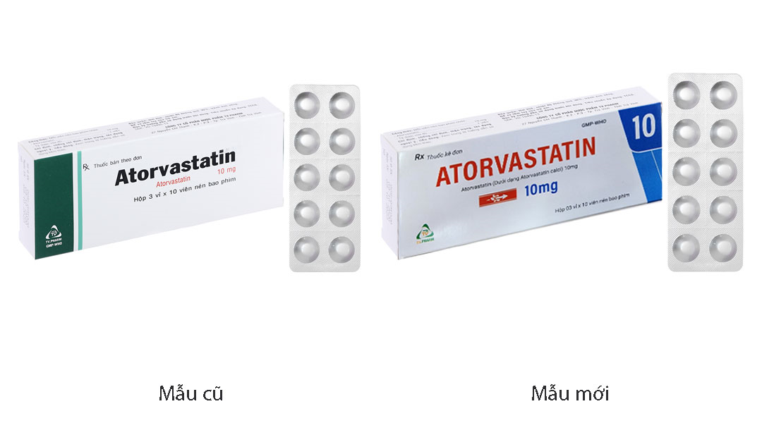 Atorvastatin TV.Pharm 10mg giảm sự tăng cholesterol toàn phần