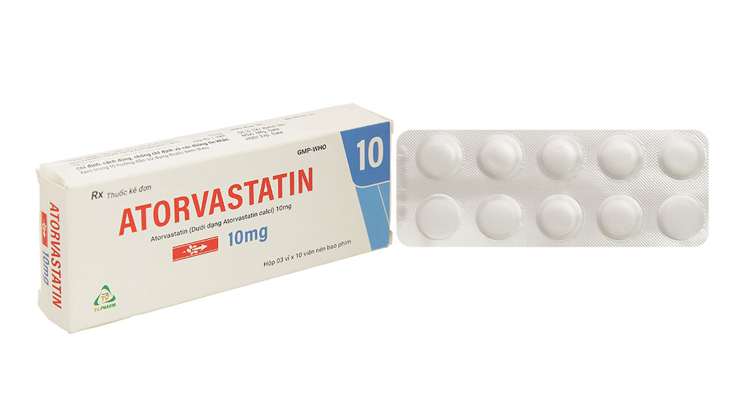 Atorvastatin TV.Pharm 10mg giảm sự tăng cholesterol toàn phần