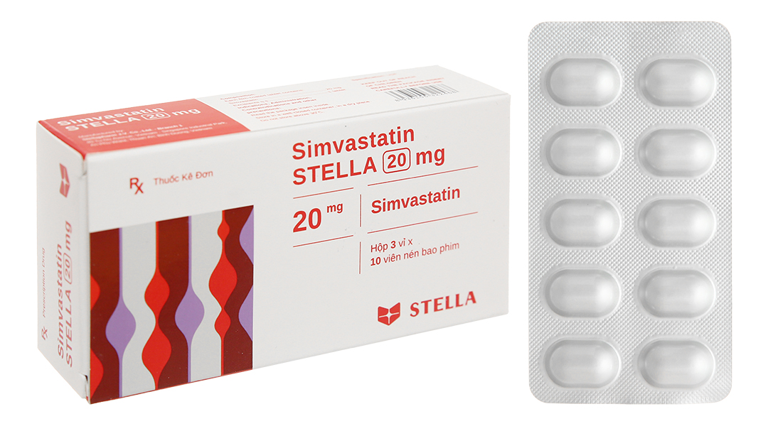 Simvastatin Stella 20mg trị rối loạn mỡ máu