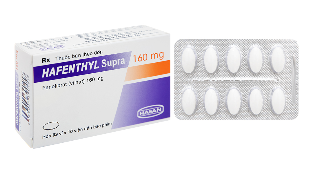 Hafenthyl Supra 160mg trị rối loạn mỡ máu