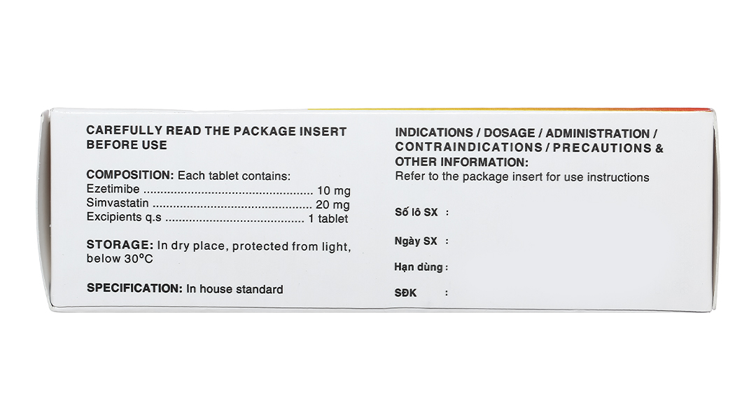 Silvasten 20/10mg trị rối loạn mỡ máu