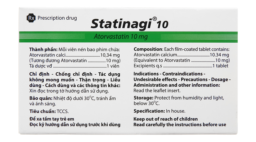 Statinagi 10 trị rối loạn mỡ máu