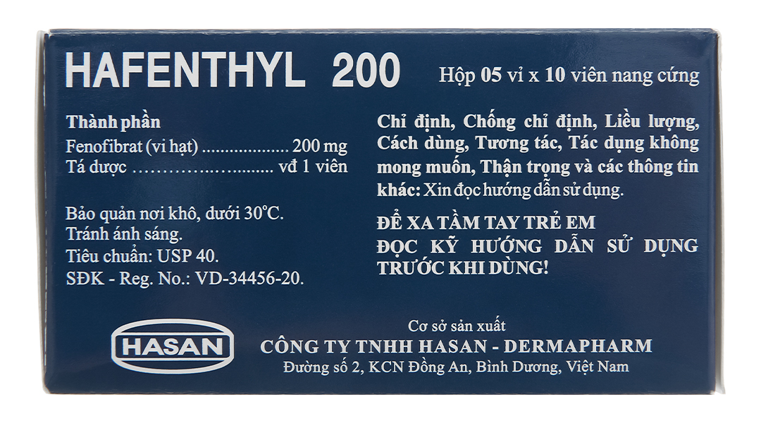 Hafenthyl 200 trị tăng triglycerid máu