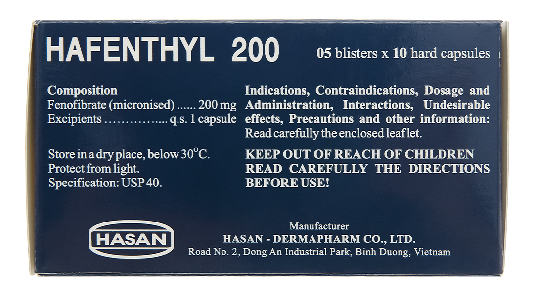 Hafenthyl 200 trị tăng triglycerid máu