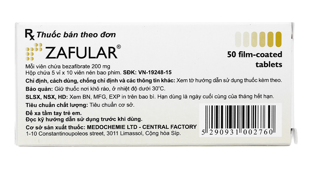 Zafular 200mg trị rối loạn mỡ máu
