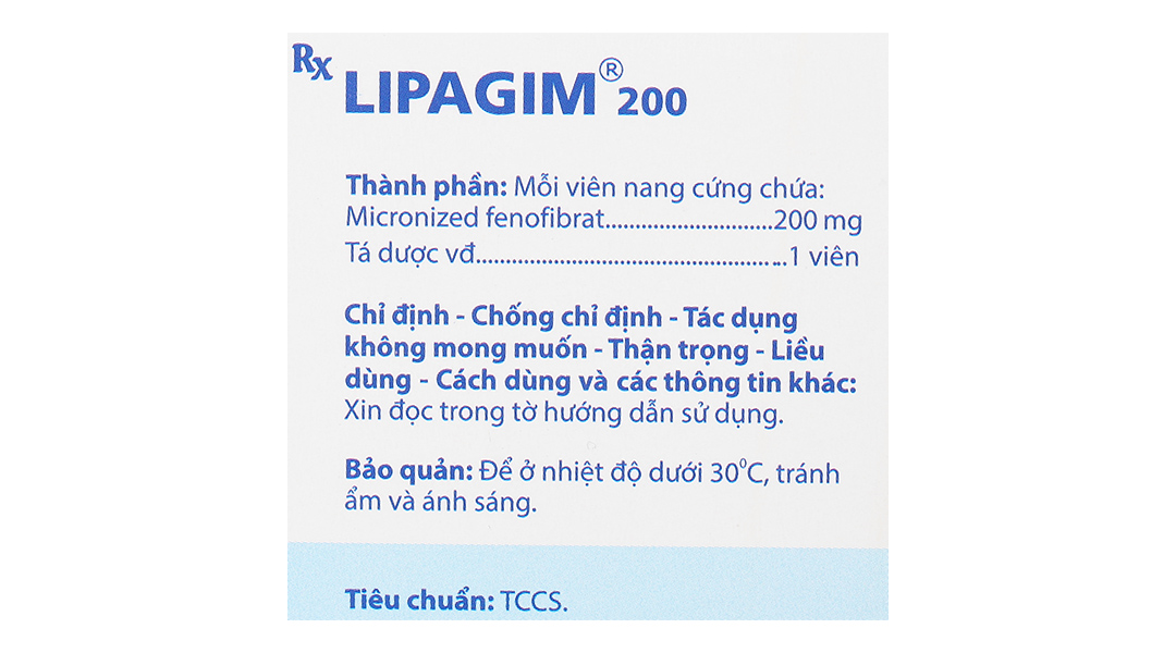 Lipagim 200 trị tăng mỡ máu như tăng Triglycerid, tăng Lipid hỗn hợp