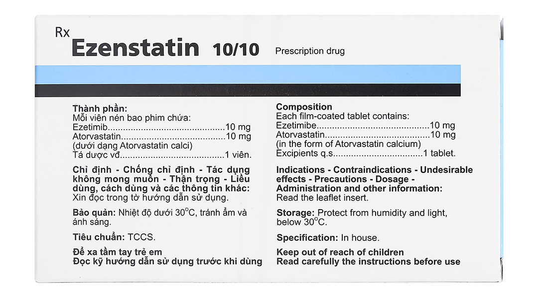 Ezenstatin 10/10 trị tăng cholesterol máu