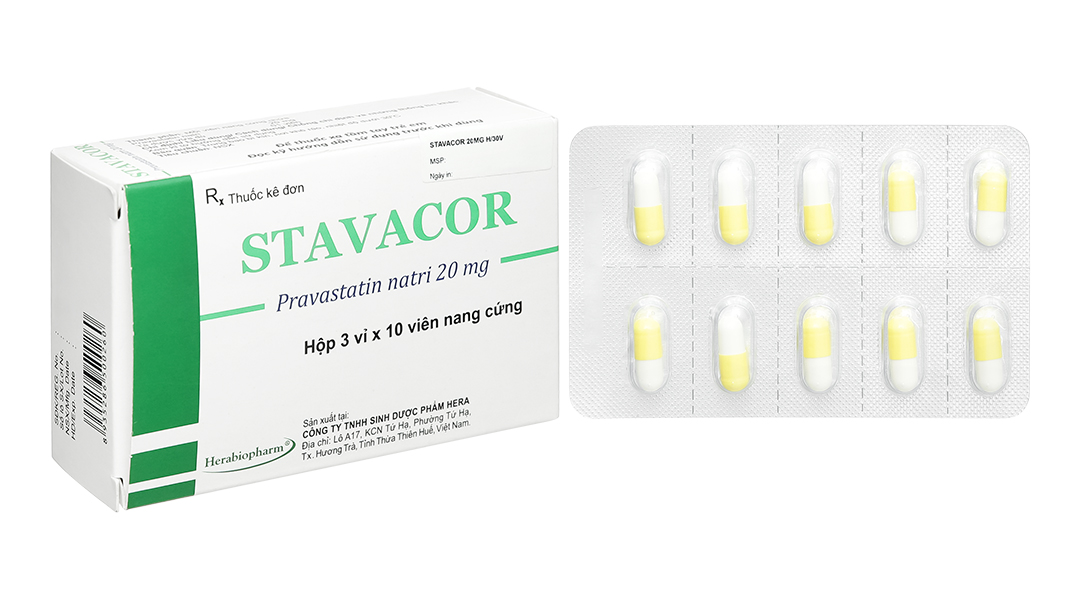 Stavacor 20mg trị tăng cholesterol máu, rối loạn mỡ máu hỗn hợp